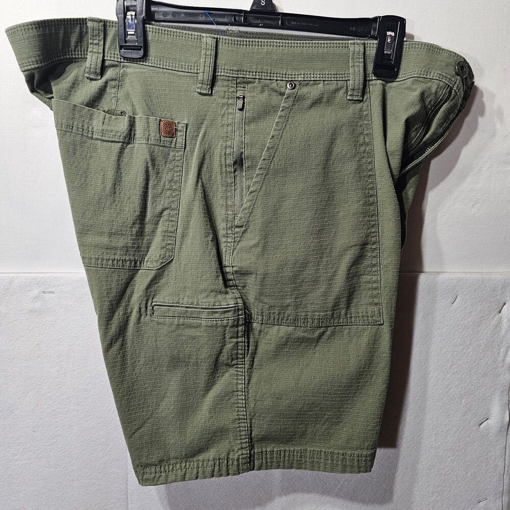 Weatherproof Men's Army Green Shorts Flat Front Casual Solid  Pockets 38